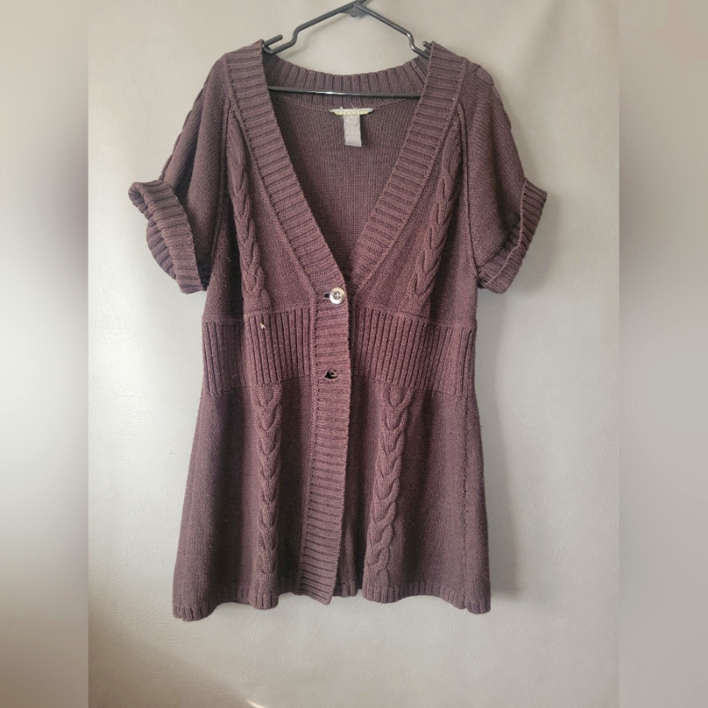 Kenneth Cole reaction womens size XL cotton blend cable knit sweater cardigan